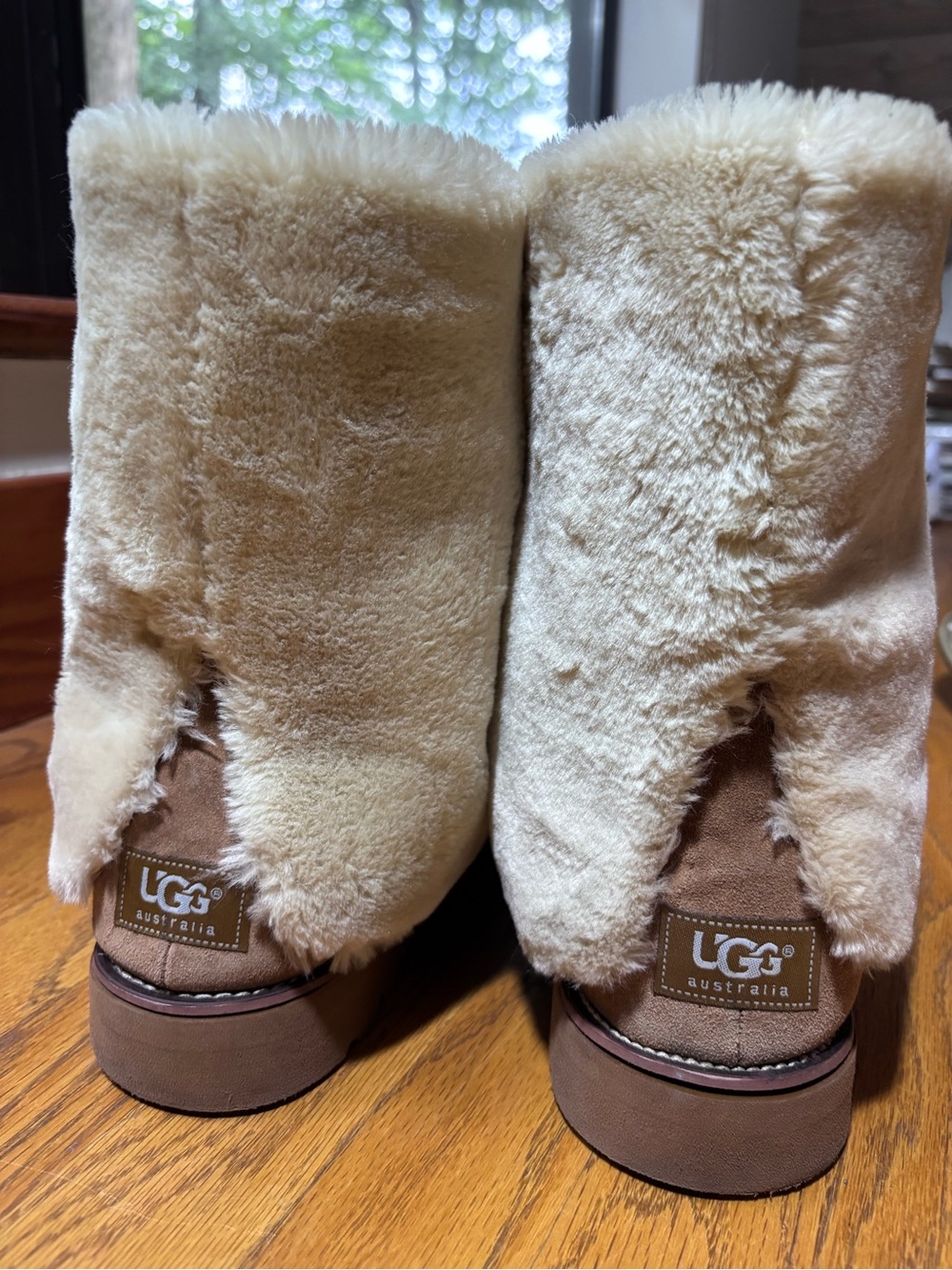 UGG Australia Fluff Boots Size 9 Chestnut Shearling Fur Winter Cozy Boots - Picture 5 of 15